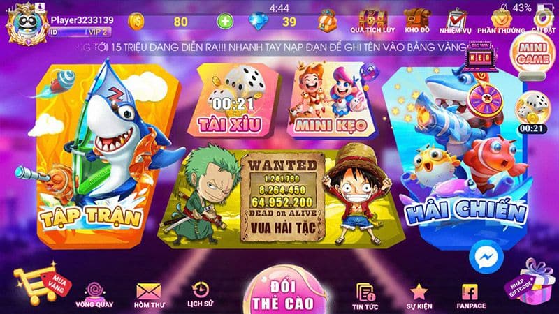 Giao diện game bắn cá BCTC