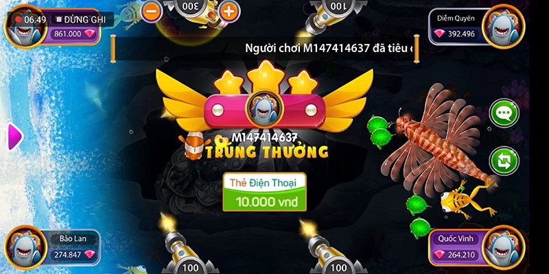 Một màn chơi trong bắn cá boss online